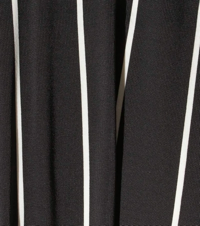 Shop Balenciaga Frill Striped Top In Black