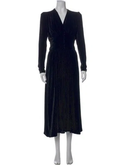 Pre-owned Isabel Marant V-neck Long Dress In Brown