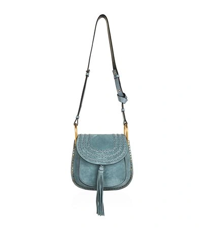 Shop Chloé Small Hudson Suede Shoulder Bag In Blue