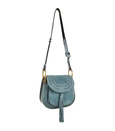 Shop Chloé Small Hudson Suede Shoulder Bag In Blue