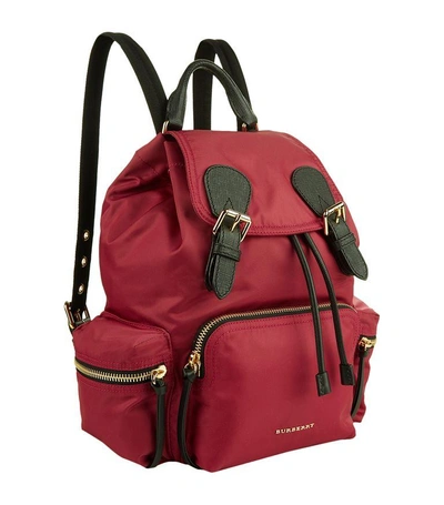 Shop Burberry Buckled Rucksack In Red