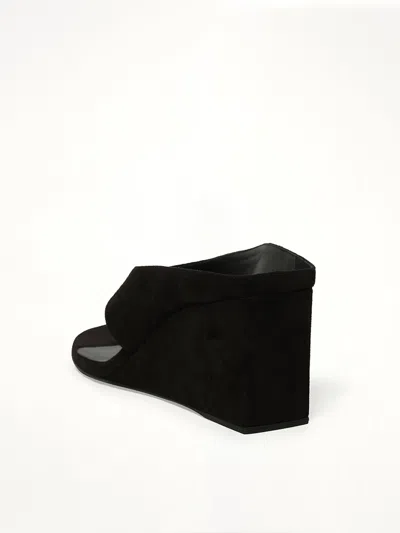 Alaïa Alaia Black Suede Goat Leather Wedge Thong Mules In Black