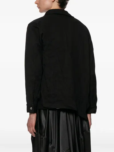 Black Comme Des Garçons Asymmetric Press-stud Jacket In Black