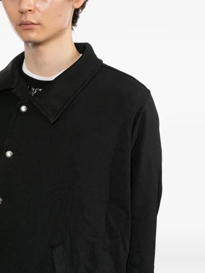 Black Comme Des Garçons Asymmetric Press-stud Jacket In Black