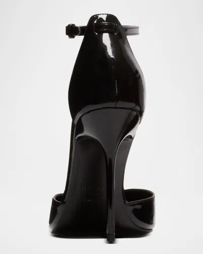 Balmain Sync Patent Leather Chain T-strap Pumps In Black
