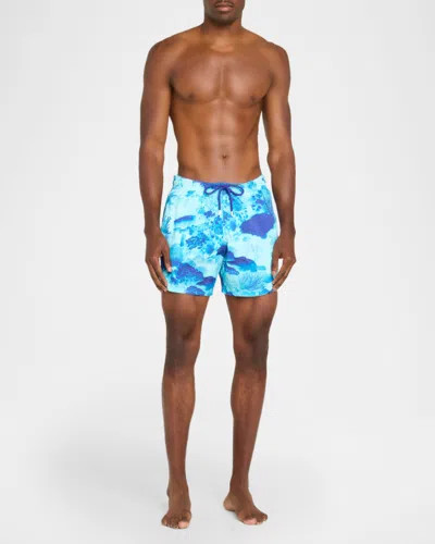 Vilebrequin X-ray Medusa Ultralight Foldable Swim Trunks In Blue
