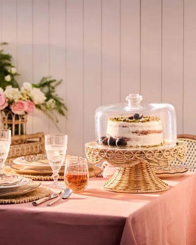 Juliska Provence Rattan Cake Stand In Neutral
