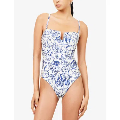 Simkhai Womens Blueberry Multi Ottilie Strapless Swimsuit In Multi