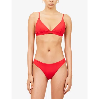 Second Summer Womens Red Triangle Bikini Top In Red