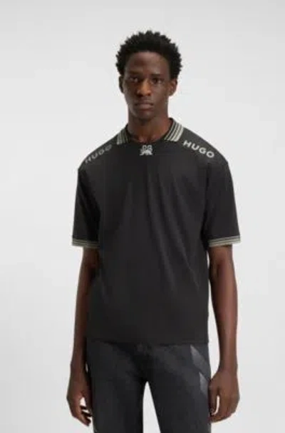 Hugo Boss X Rb Polo Shirt With Logos And Tipping In Black | ModeSens