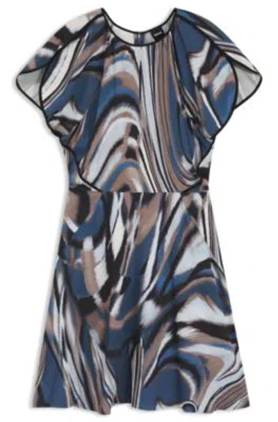 Hugo Boss Boss Swirl Print A-line Dress In Multi