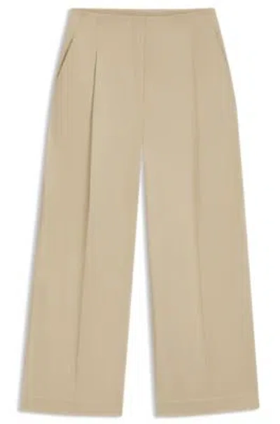 Hugo Boss Relaxed-fit Trousers In Stretch Cotton In Neutral