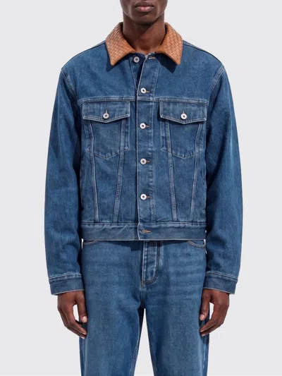 Bottega Veneta Denim Jacket Front Pockets Long Sleeves Collar In Blue
