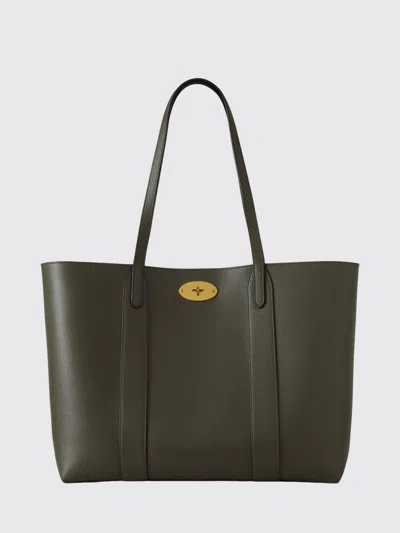Mulberry Bayswater Green Tote Bag With Front Turn-lock Closure In Leather Woman