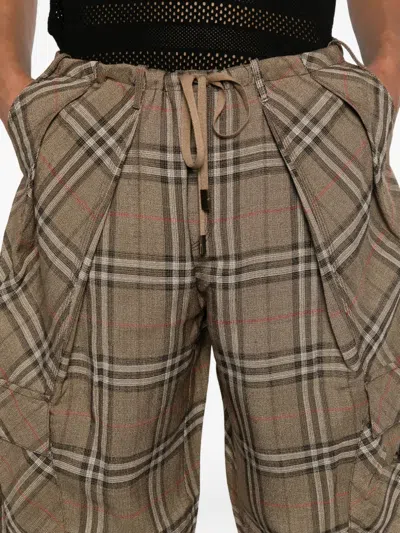 Pre-owned Burberry Checked Cargo Pants In Neutral