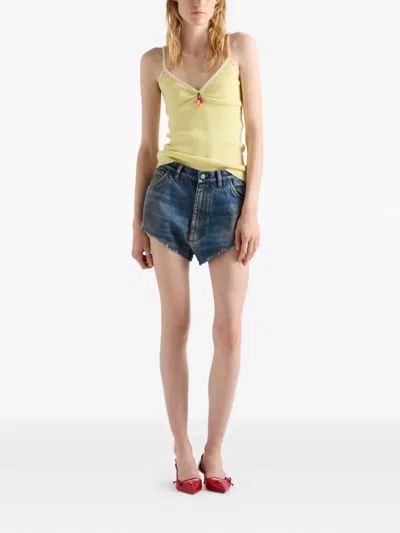 Prada Cotton Bouclé Top In Multi