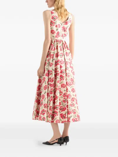 Prada Soft-poplin Dress In Multi