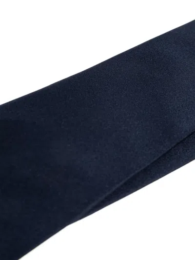 Givenchy Logo-embroidered Silk Tie In Blue