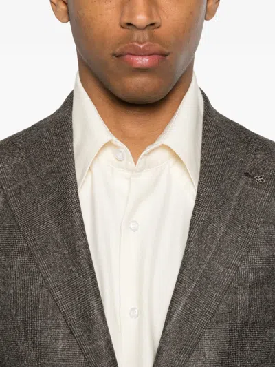 Tagliatore Check-pattern Wool Suit In Brown