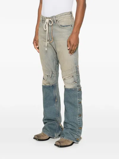 Secnd Slf Patchwork-panel Frayed Jeans In Blue