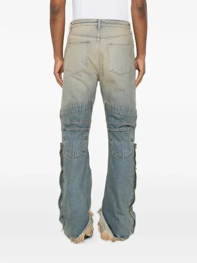 Secnd Slf Patchwork-panel Frayed Jeans In Blue