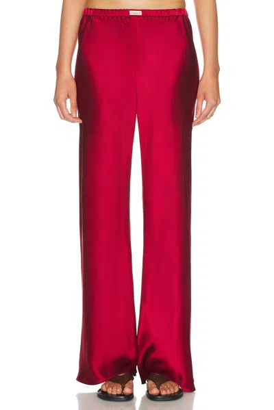 Comme Si Silk-charmeuse Pants In Red