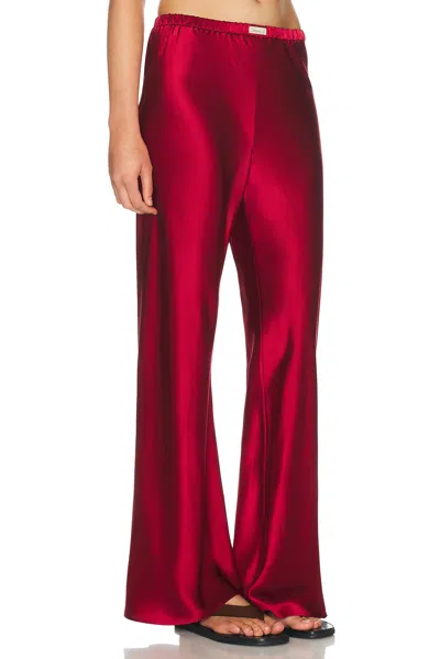 Comme Si Silk-charmeuse Pants In Red