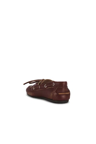 Miu Miu Burnt Brown Moccasin In Vintage Effect Leather