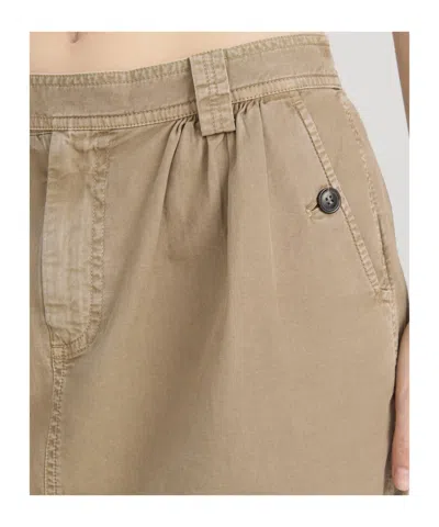 Frame Pleated Twill Skirt In Multi