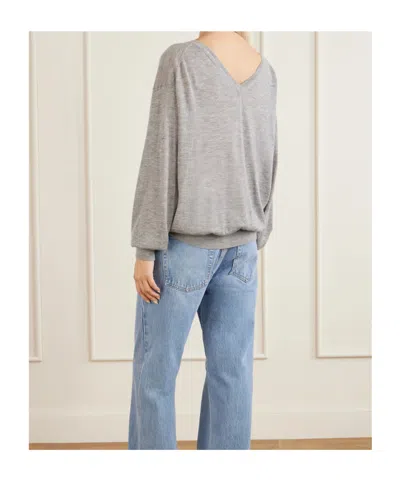 Frame Long-sleeved Sweater In Blue