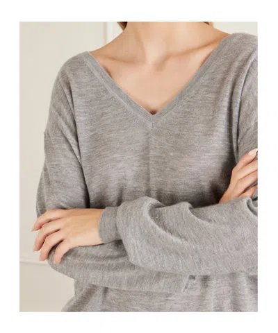 Frame Long-sleeved Sweater In Blue