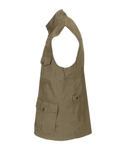Barbour Multi-pocket Gilet Jacket In Brown