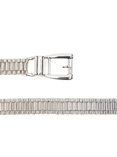 Brandon Maxwell Celeste Watch Metallic Belt In Silver