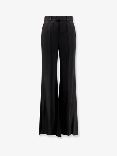 Balenciaga Tailored Flared Pants With Clean Waistband In Black