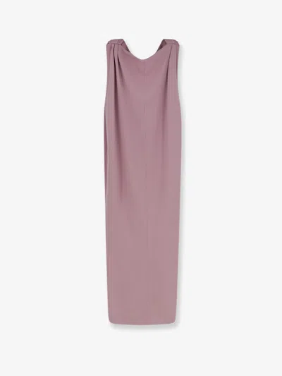 Balenciaga Gathered-shoulder High-neck Midi Sack Dress In Pink