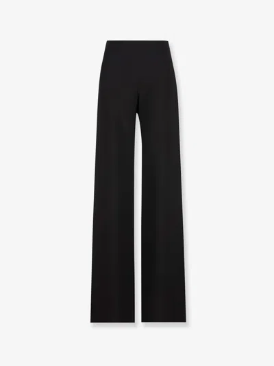Gucci Stretch Wool Blend High Waist Trousers In Black