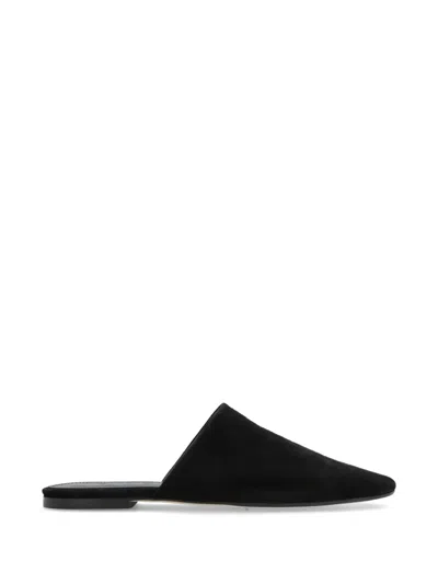Aeyde Rega Suede Slides In Black