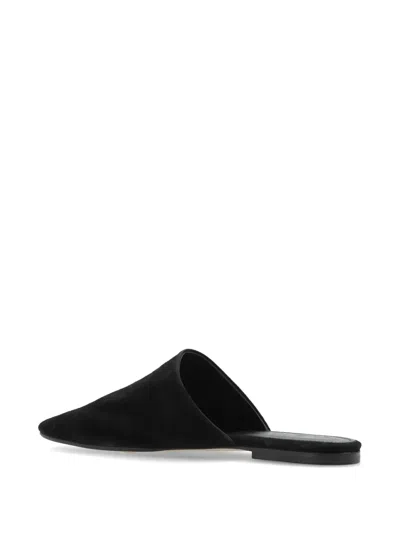 Aeyde Rega Suede Slides In Black