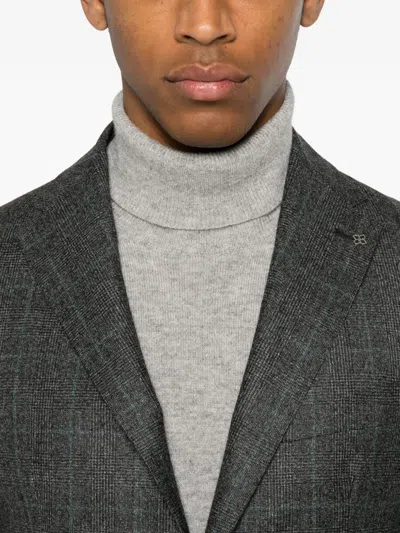 Tagliatore Check-pattern Single-breasted Suit In Gray