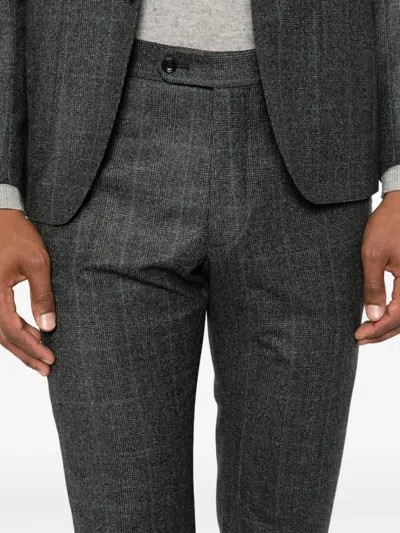 Tagliatore Check-pattern Single-breasted Suit In Gray