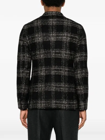 Tagliatore Check-pattern Single-breasted Blazer In Black