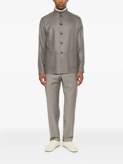 Tagliatore Klein Button-up Patch-pocket Jacket In Gray