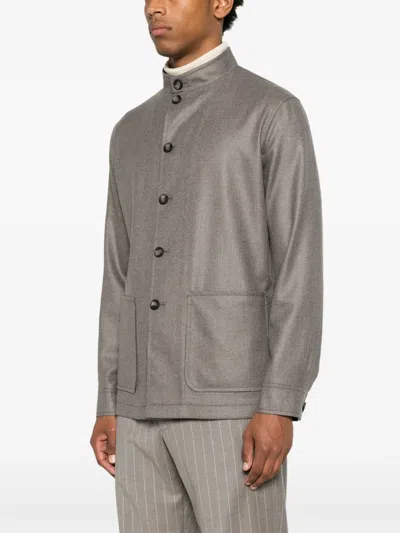 Tagliatore Klein Button-up Patch-pocket Jacket In Gray