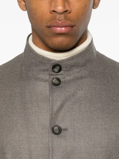 Tagliatore Klein Button-up Patch-pocket Jacket In Gray