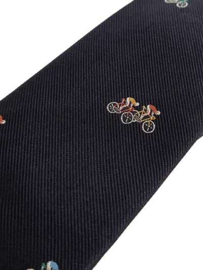 Paul Smith Silk Tie In Black