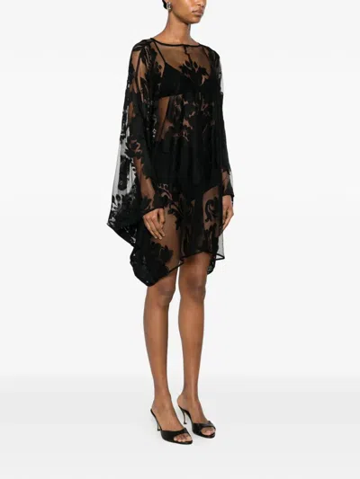 Norma Kamali Mini Caftan In Black