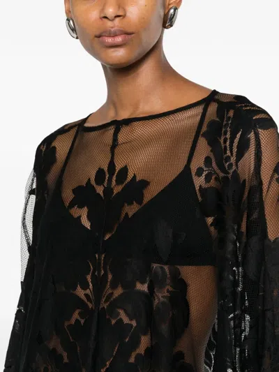 Norma Kamali Mini Caftan In Black