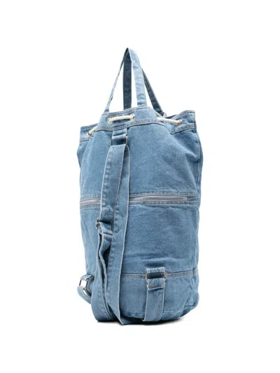Mc2 Saint Barth Drawstring Denim Backpack In Red