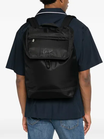Kenzo One Backpack Adjustable Straps Top Handle In Black