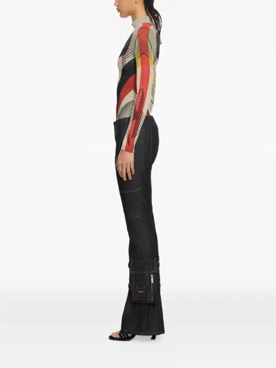 Off-white Low-rise Flared Jeans In Black